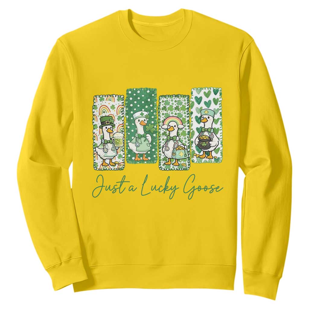 Just A Lucky Goose Nurse Sweatshirt St Patricks Day Gift TS12 Daisy Print Your Wear