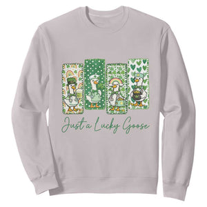 Just A Lucky Goose Nurse Sweatshirt St Patricks Day Gift TS12 Ice Gray Print Your Wear