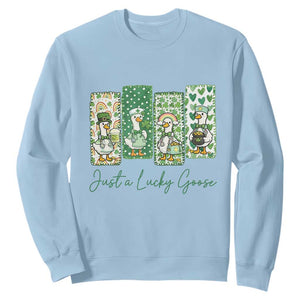 Just A Lucky Goose Nurse Sweatshirt St Patricks Day Gift TS12 Light Blue Print Your Wear