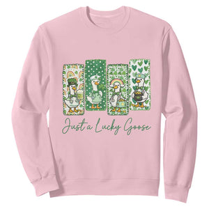 Just A Lucky Goose Nurse Sweatshirt St Patricks Day Gift TS12 Light Pink Print Your Wear