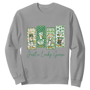 Just A Lucky Goose Nurse Sweatshirt St Patricks Day Gift TS12 Sport Gray Print Your Wear