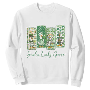 Just A Lucky Goose Nurse Sweatshirt St Patricks Day Gift TS12 White Print Your Wear
