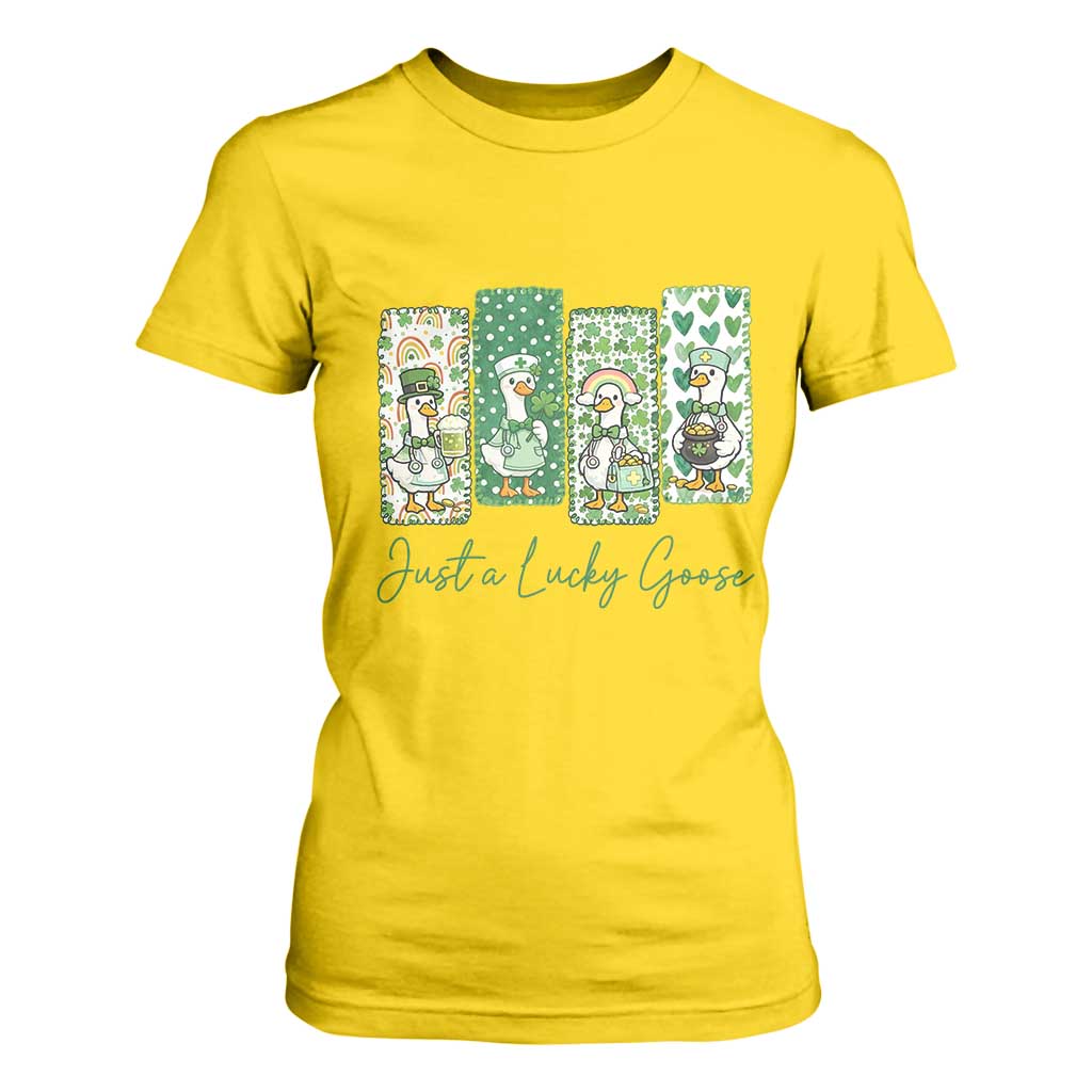 Just A Lucky Goose Nurse T Shirt For Women St Patricks Day Gift TS12 Daisy Print Your Wear