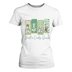 Just A Lucky Goose Nurse T Shirt For Women St Patricks Day Gift TS12 White Print Your Wear