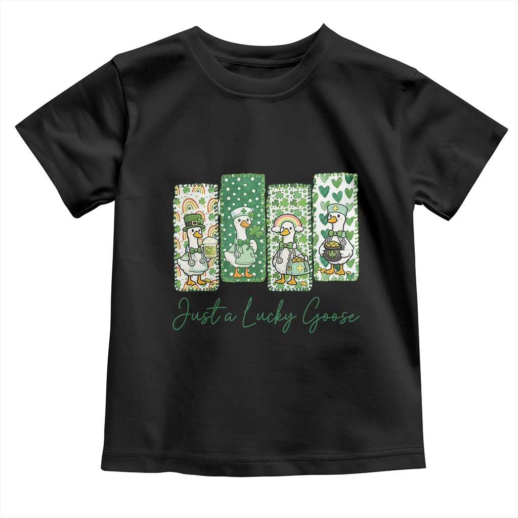 Just A Lucky Goose Nurse Toddler T Shirt St Patricks Day Gift TS12 Black Print Your Wear
