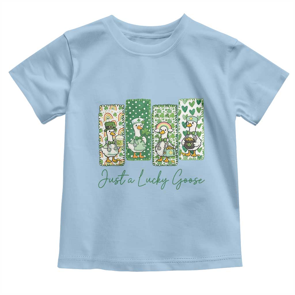 Just A Lucky Goose Nurse Toddler T Shirt St Patricks Day Gift TS12 Light Blue Print Your Wear
