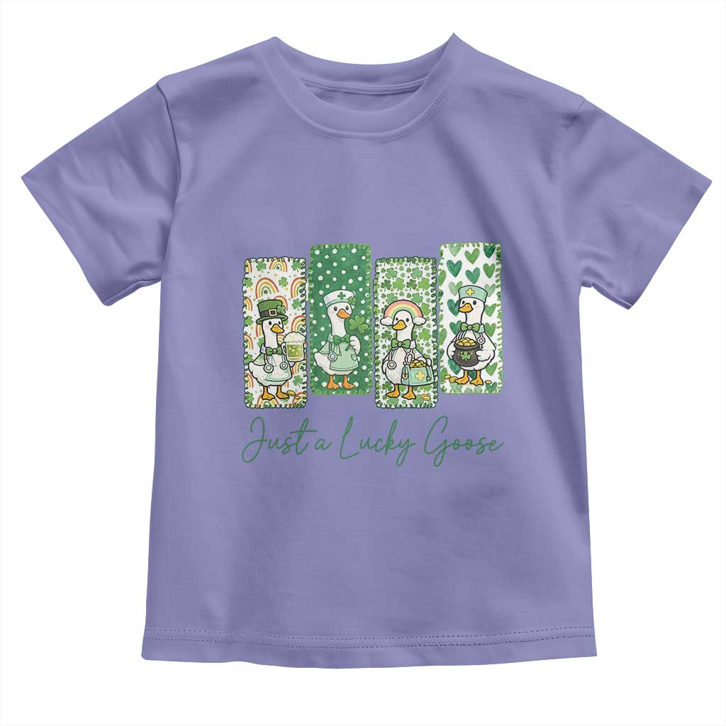 Just A Lucky Goose Nurse Toddler T Shirt St Patricks Day Gift TS12 Violet Print Your Wear