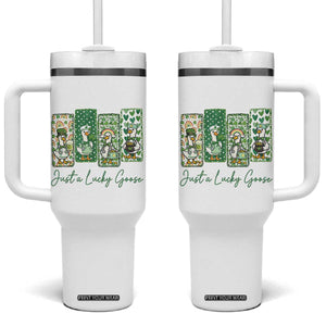 Just A Lucky Goose Nurse Tumbler With Handle St Patricks Day Gift TS12 One Size: 40 oz White Print Your Wear