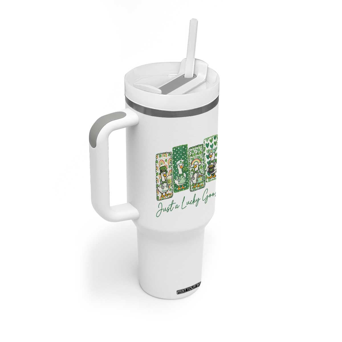 Just A Lucky Goose Nurse Tumbler With Handle St Patricks Day Gift TS12 Print Your Wear