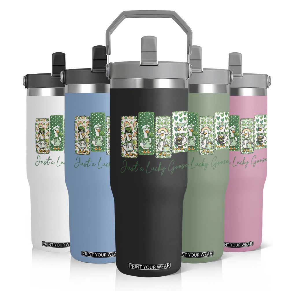 Just A Lucky Goose Nurse Flip Straw Tumbler St Patricks Day Gift TS12 Print Your Wear