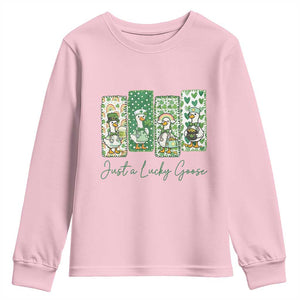 Just A Lucky Goose Nurse Youth Sweatshirt St Patricks Day Gift TS12 Light Pink Print Your Wear