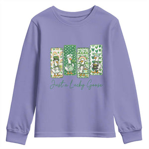 Just A Lucky Goose Nurse Youth Sweatshirt St Patricks Day Gift TS12 Violet Print Your Wear