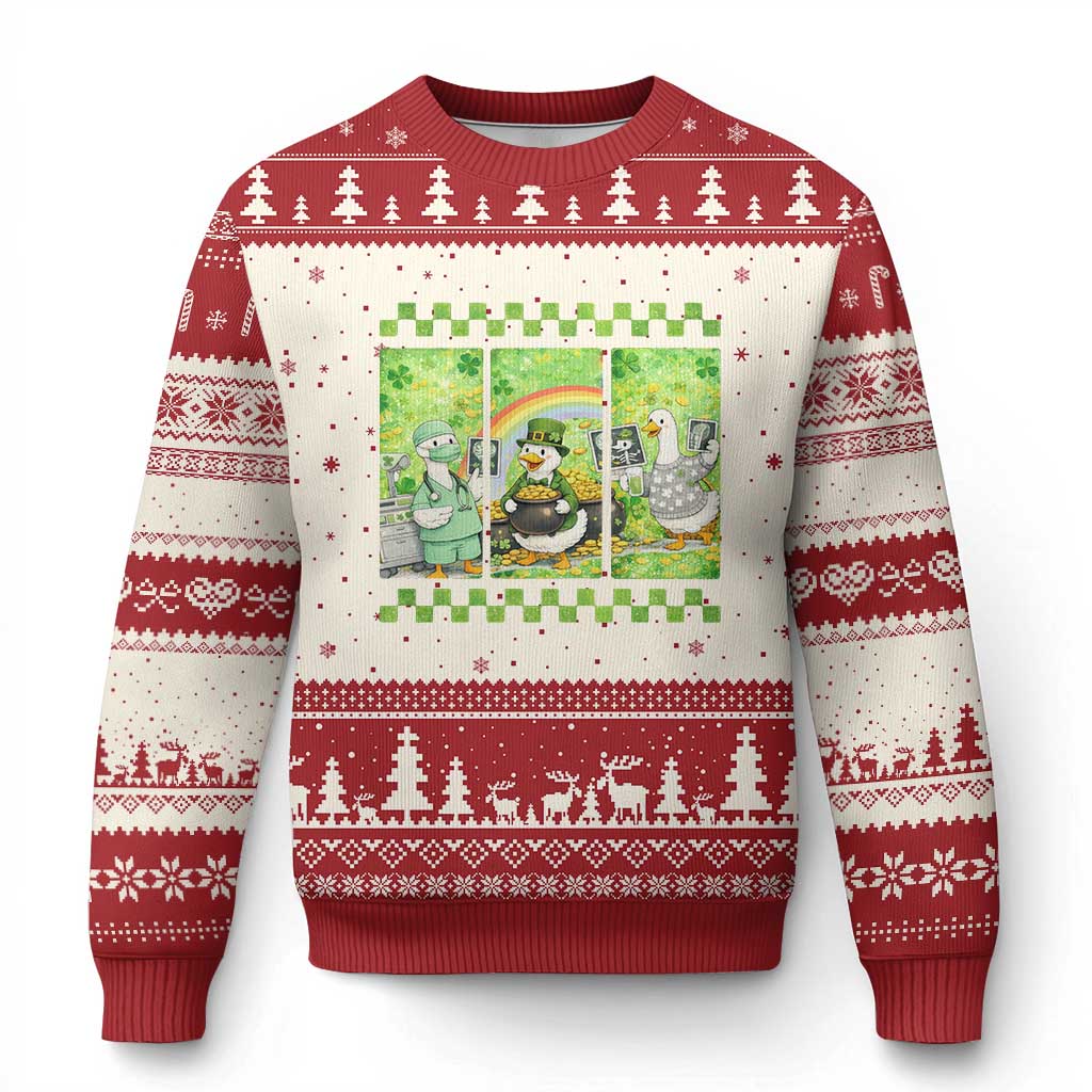 Funny Goose Radiologic Technologist Ugly Christmas Sweater St Patricks Day Gift TS12 Beige Red Print Your Wear