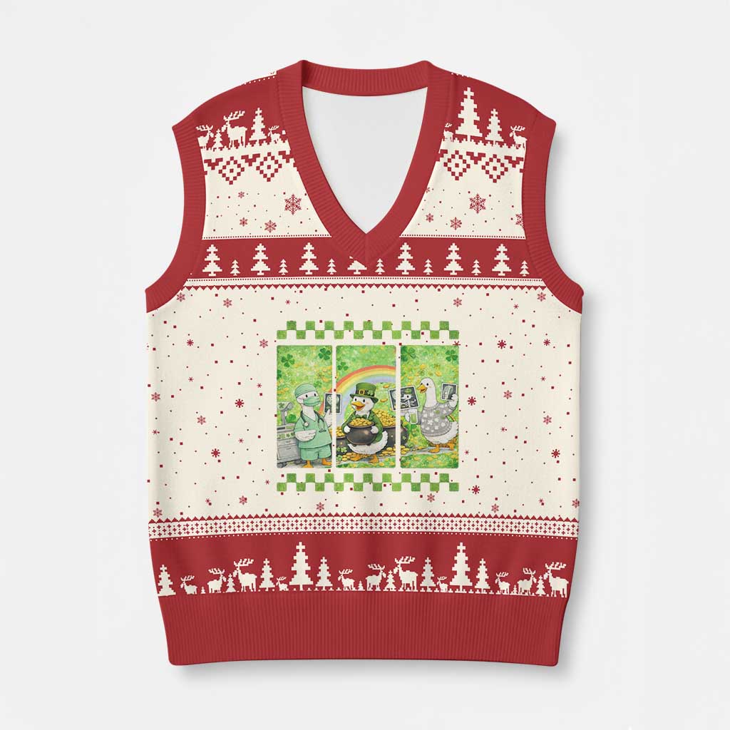 Funny Goose Radiologic Technologist V-Neck Knit Sweater Vest St Patricks Day Gift TS12 Beige Red Print Your Wear