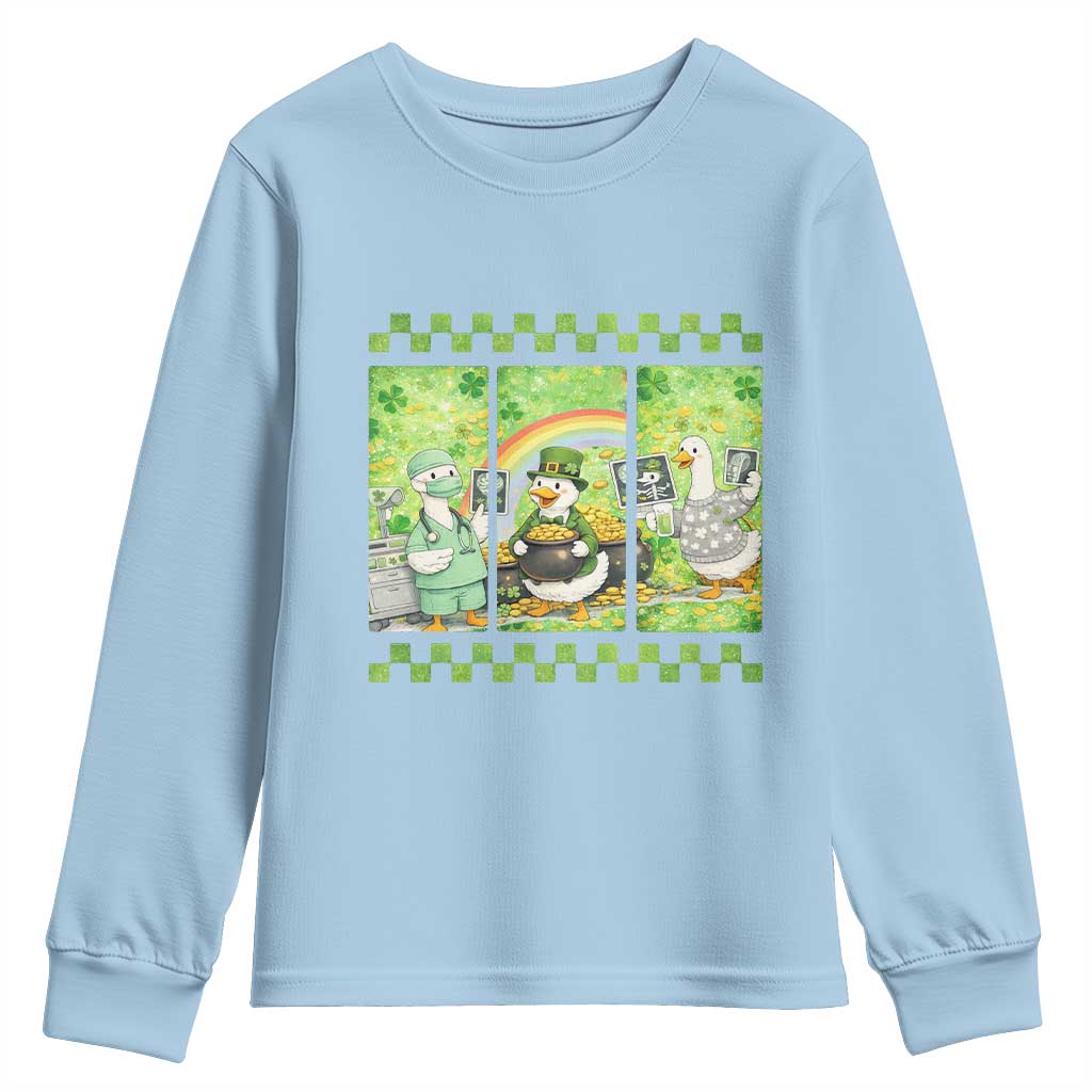 Funny Goose Radiologic Technologist Youth Sweatshirt St Patricks Day Gift TS12 Light Blue Print Your Wear