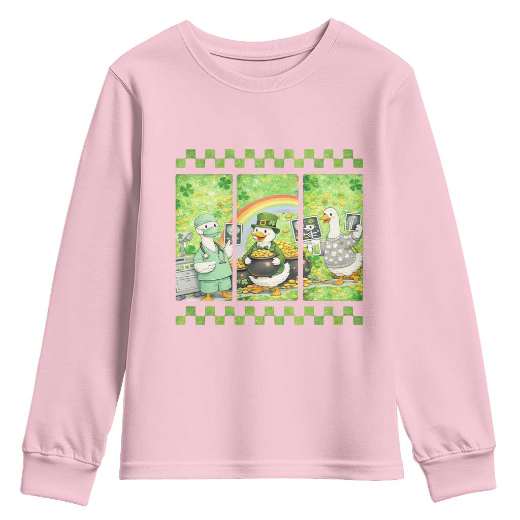 Funny Goose Radiologic Technologist Youth Sweatshirt St Patricks Day Gift TS12 Light Pink Print Your Wear