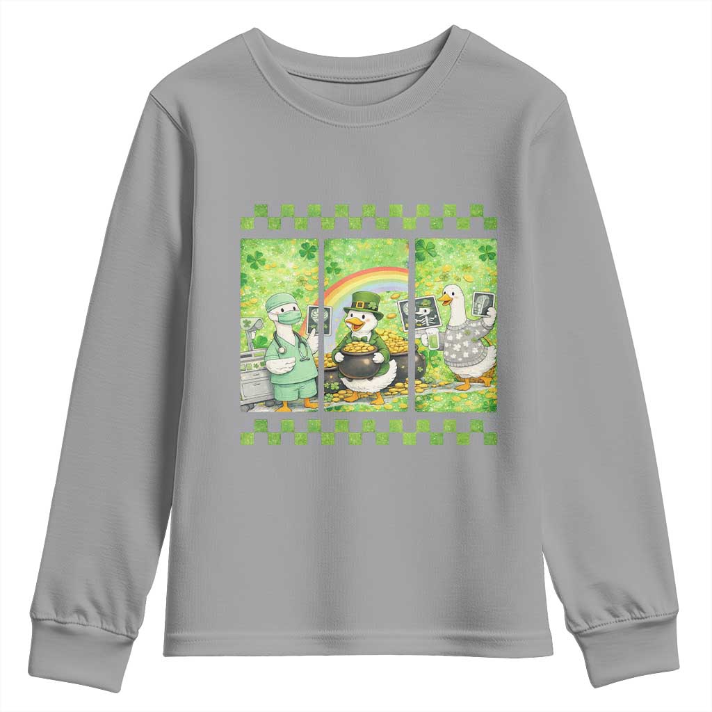 Funny Goose Radiologic Technologist Youth Sweatshirt St Patricks Day Gift TS12 Sport Gray Print Your Wear