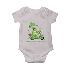 Funny Irish Frog Off To Commit Foolery Baby Onesie St Patricks Day Gift TS12 Ice Gray Print Your Wear