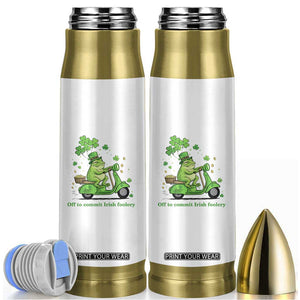 Funny Irish Frog Off To Commit Foolery Bullet Tumbler St Patricks Day Gift TS12 White Print Your Wear