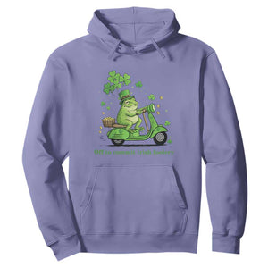 Funny Irish Frog Off To Commit Foolery Hoodie St Patricks Day Gift TS12 Violet Print Your Wear