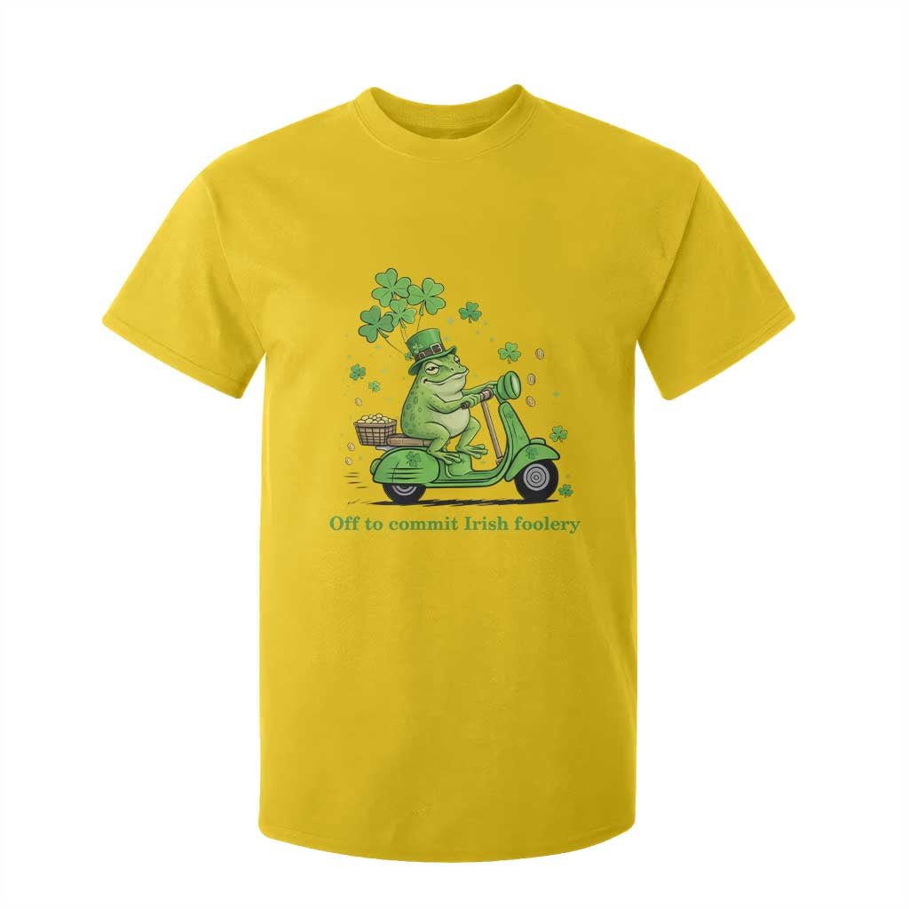 Funny Irish Frog Off To Commit Foolery T Shirt For Kid St Patricks Day Gift TS12 Daisy Print Your Wear