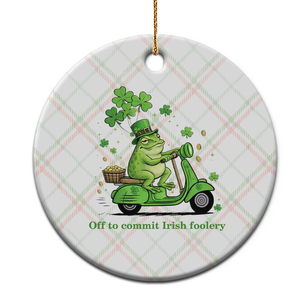 Funny Irish Frog Off To Commit Foolery Ceramic Ornament St Patricks Day Gift TS12 1pc Christmas Plaid Print Your Wear