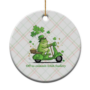 Funny Irish Frog Off To Commit Foolery Ceramic Ornament St Patricks Day Gift TS12 1pc Christmas Plaid Print Your Wear