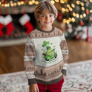 Funny Irish Frog Off To Commit Foolery Ugly Christmas Sweater St Patricks Day Gift TS12 Mocha Mousse Print Your Wear