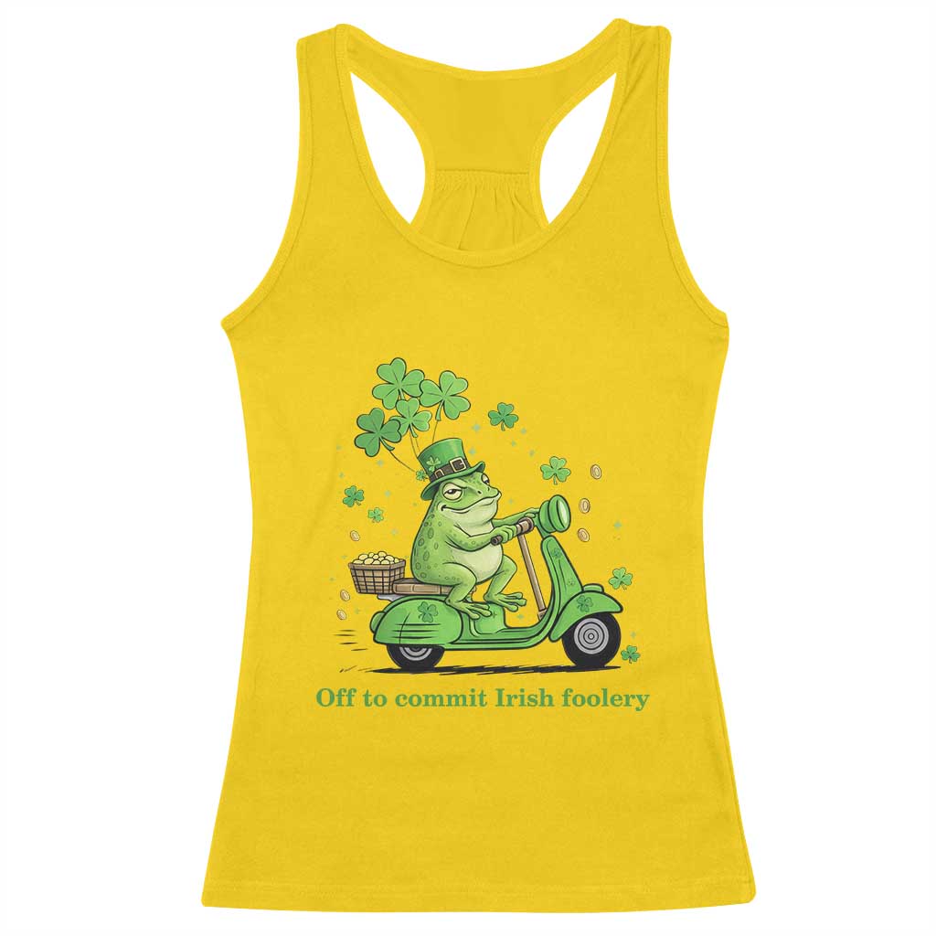 Funny Irish Frog Off To Commit Foolery Racerback Tank Top St Patricks Day Gift TS12 Daisy Print Your Wear