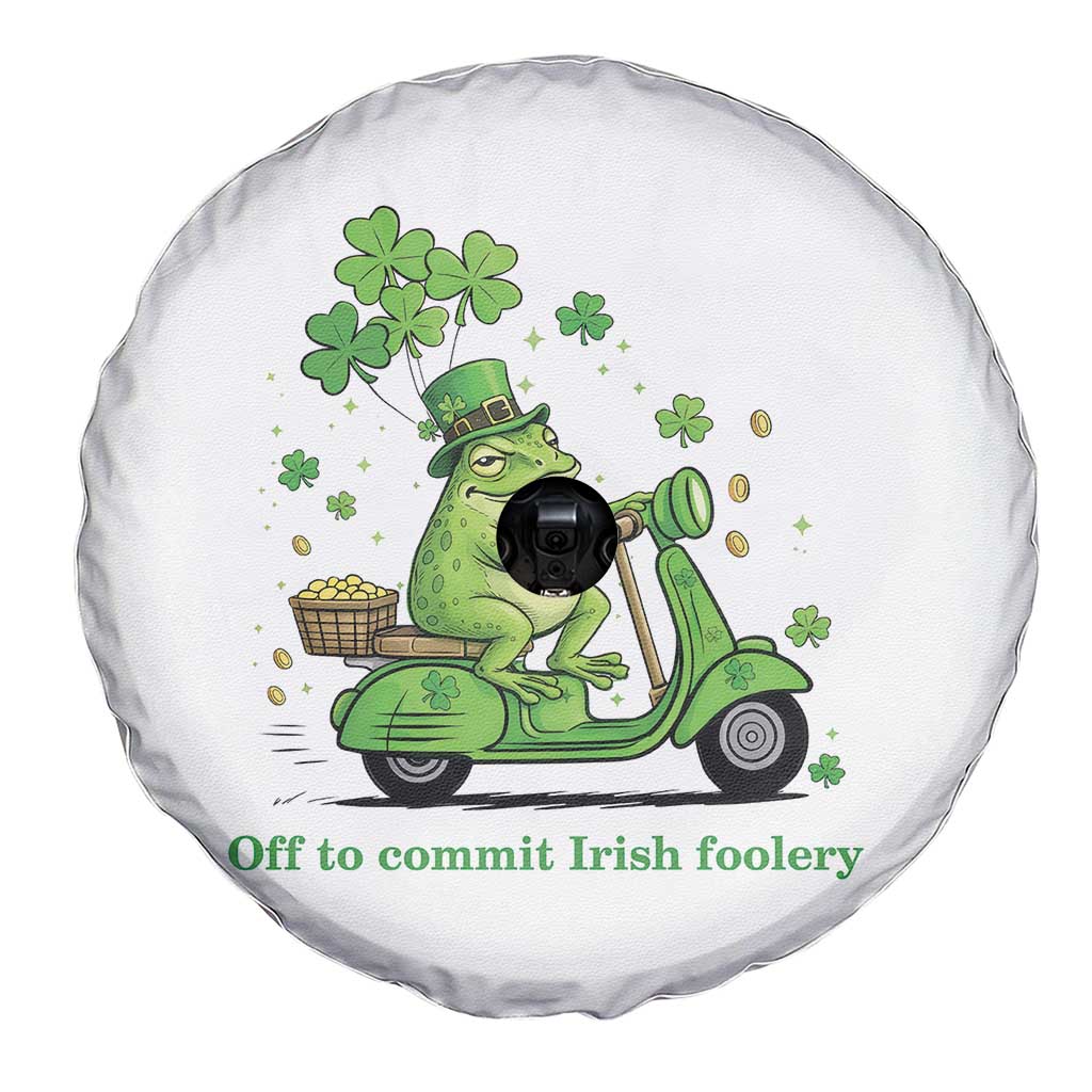 Funny Irish Frog Off To Commit Foolery Spare Tire Cover St Patricks Day Gift TS12 Print Your Wear
