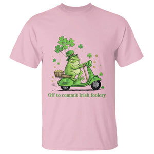 Funny Irish Frog Off To Commit Foolery T Shirt St Patricks Day Gift