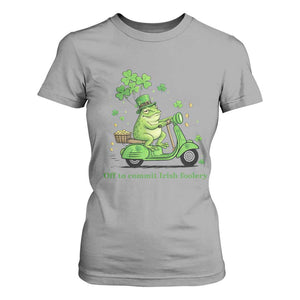 Funny Irish Frog Off To Commit Foolery T Shirt For Women St Patricks Day Gift TS12 Sport Gray Print Your Wear