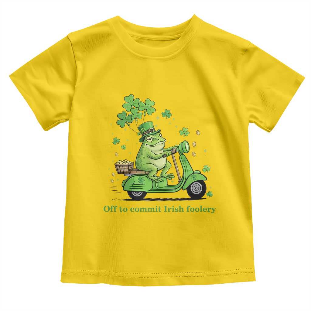 Funny Irish Frog Off To Commit Foolery Toddler T Shirt St Patricks Day Gift TS12 Daisy Print Your Wear