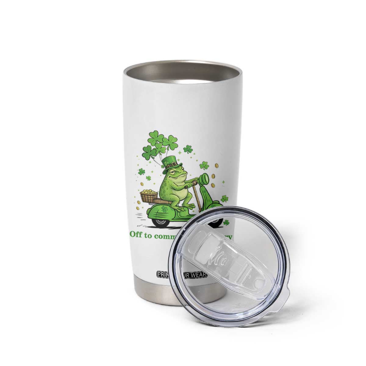 Funny Irish Frog Off To Commit Foolery Tumbler Cup St Patricks Day Gift TS12 Print Your Wear