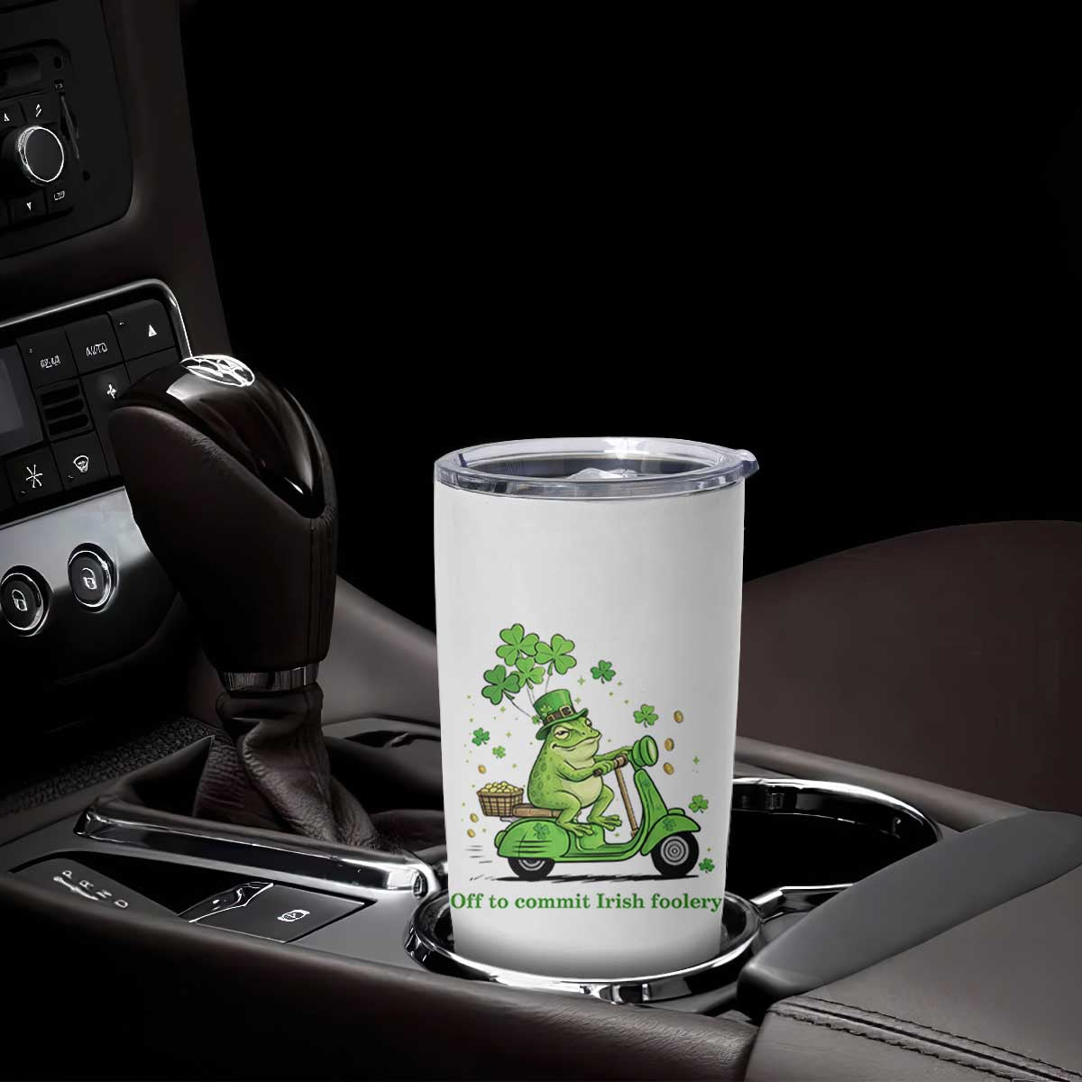Funny Irish Frog Off To Commit Foolery Tumbler Cup St Patricks Day Gift TS12 Print Your Wear