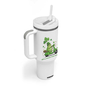 Funny Irish Frog Off To Commit Foolery Tumbler With Handle St Patricks Day Gift TS12 Print Your Wear