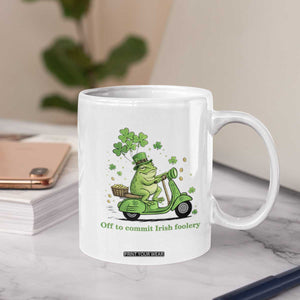 Funny Irish Frog Off To Commit Foolery Coffee Mug St Patricks Day Gift TS12 Print Your Wear