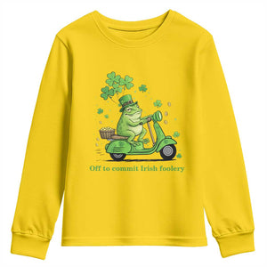 Funny Irish Frog Off To Commit Foolery Youth Sweatshirt St Patricks Day Gift TS12 Daisy Print Your Wear