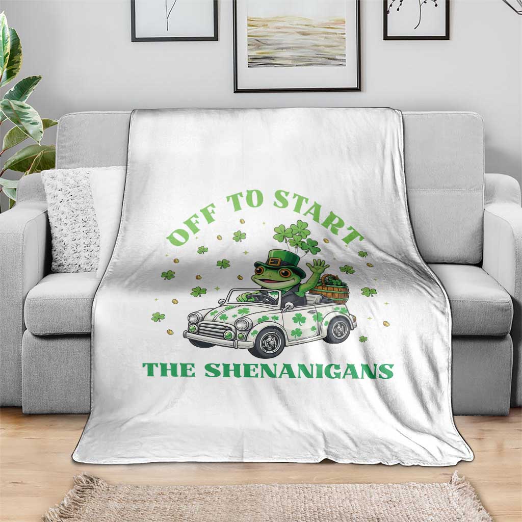 Off To Start The Shenanigans Throw Blanket St Patricks Day Frog TS12 Print Your Wear