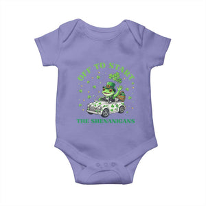 Off To Start The Shenanigans Baby Onesie St Patricks Day Frog TS12 Violet Print Your Wear
