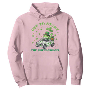 Off To Start The Shenanigans Hoodie St Patricks Day Frog TS12 Light Pink Print Your Wear