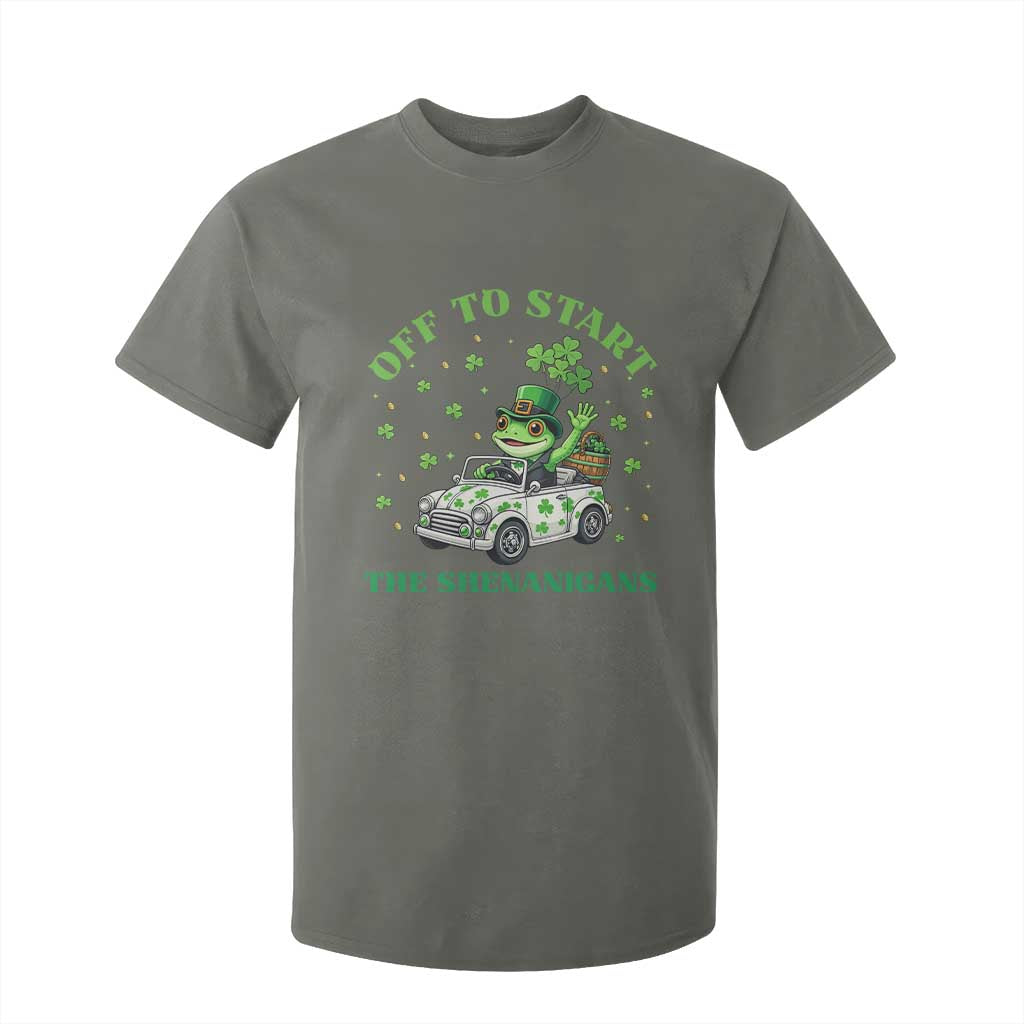 Off To Start The Shenanigans T Shirt For Kid St Patricks Day Frog TS12 Military Green Print Your Wear