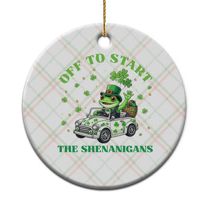 Off To Start The Shenanigans Ceramic Ornament St Patricks Day Frog TS12 1pc Christmas Plaid Print Your Wear