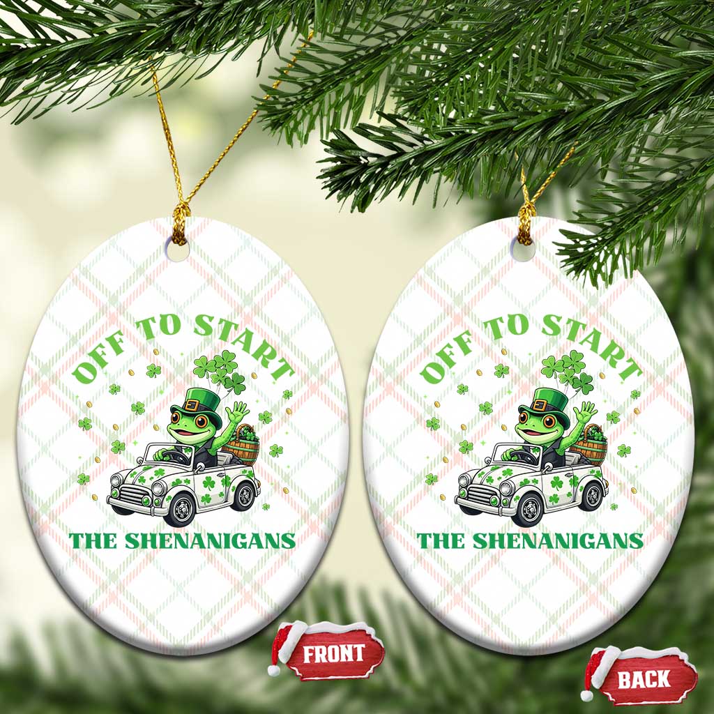 Off To Start The Shenanigans Ceramic Ornament St Patricks Day Frog TS12 Print Your Wear