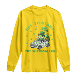 Off To Start The Shenanigans Long Sleeve Shirt St Patricks Day Frog TS12 Daisy Print Your Wear