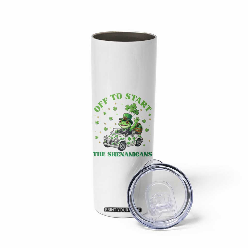 Off To Start The Shenanigans Skinny Tumbler St Patricks Day Frog TS12 Print Your Wear