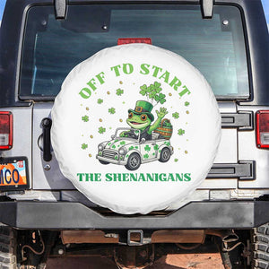 Off To Start The Shenanigans Spare Tire Cover St Patricks Day Frog TS12 No hole White Print Your Wear