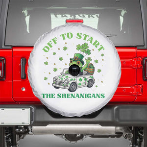 Off To Start The Shenanigans Spare Tire Cover St Patricks Day Frog TS12 White Print Your Wear