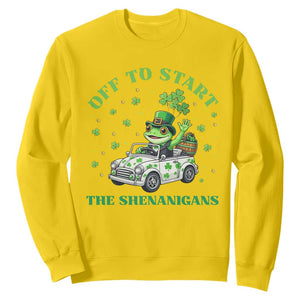 Off To Start The Shenanigans Sweatshirt St Patricks Day Frog TS12 Daisy Print Your Wear