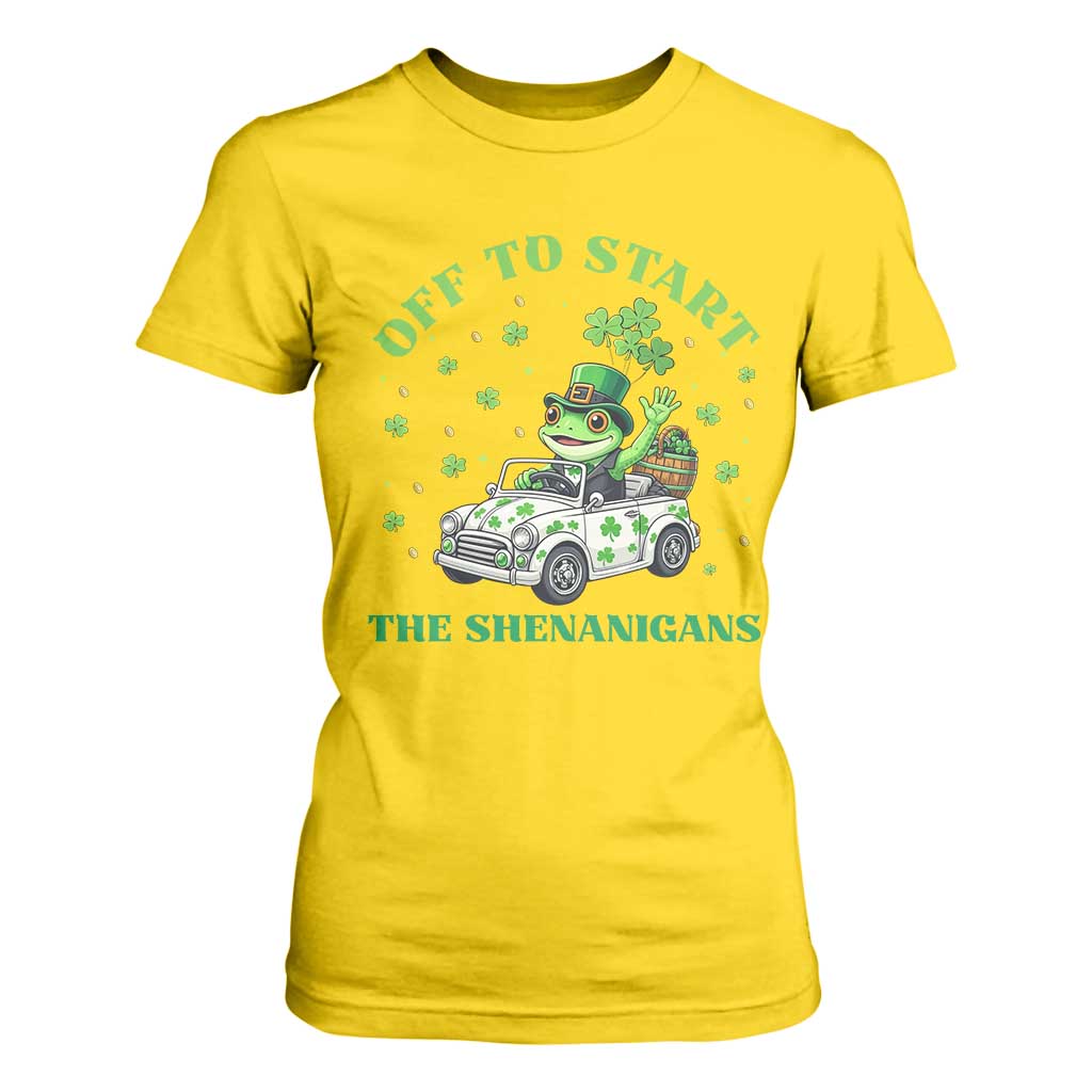 Off To Start The Shenanigans T Shirt For Women St Patricks Day Frog TS12 Daisy Print Your Wear